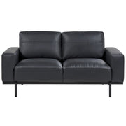Divano nero in ecopelle gambe in metallo 156 x 87 x 72 cm 2 posti divano classico salotto moderno