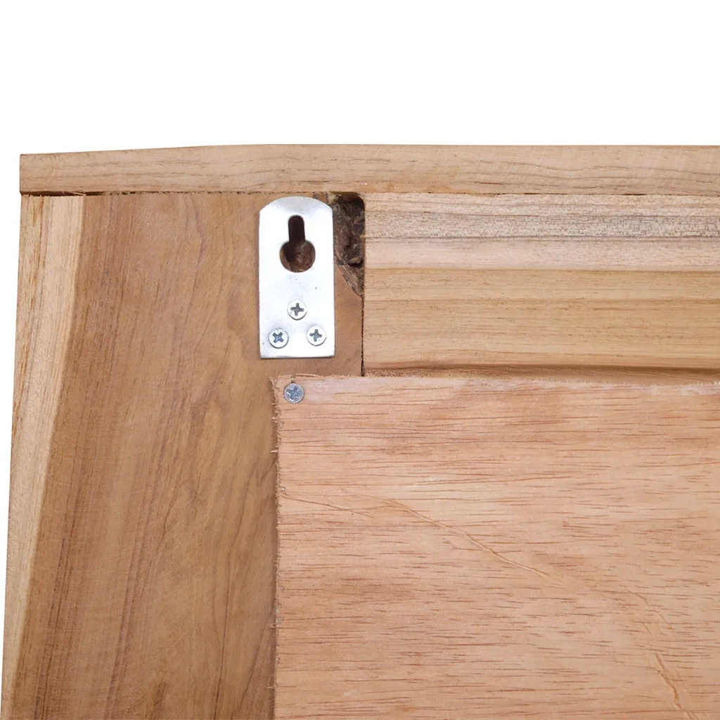 Specchio Decorativo in Legno di Teak 60x60 cm Quadrato 244562