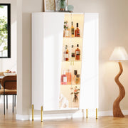 Vetrina 72x40x145 cm con LED multicolore in MDF e vetro bianco