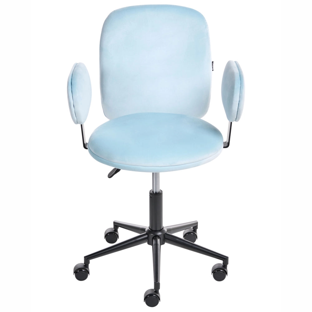 Sedia da scrivania per ufficio velluto azzurro  Base regolabile in altezza Ufficio moderno casa