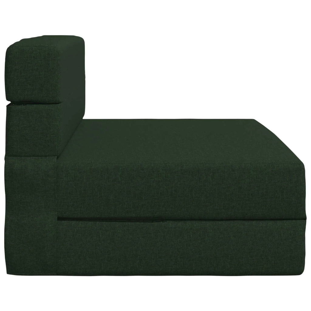 Divano Letto Pieghevole Verde Scuro 70 x 80 x 60 cm Tessuto