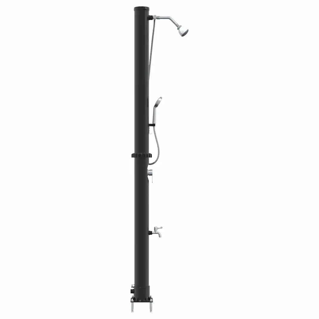Doccia Solare da Esterno Nero 217 cm PVC e Alluminio CFW8111679