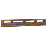 Mobile TV | Armadietto TV | Mobile Porta TV con Luci LED Rovere Fumo 270x35x40 cm