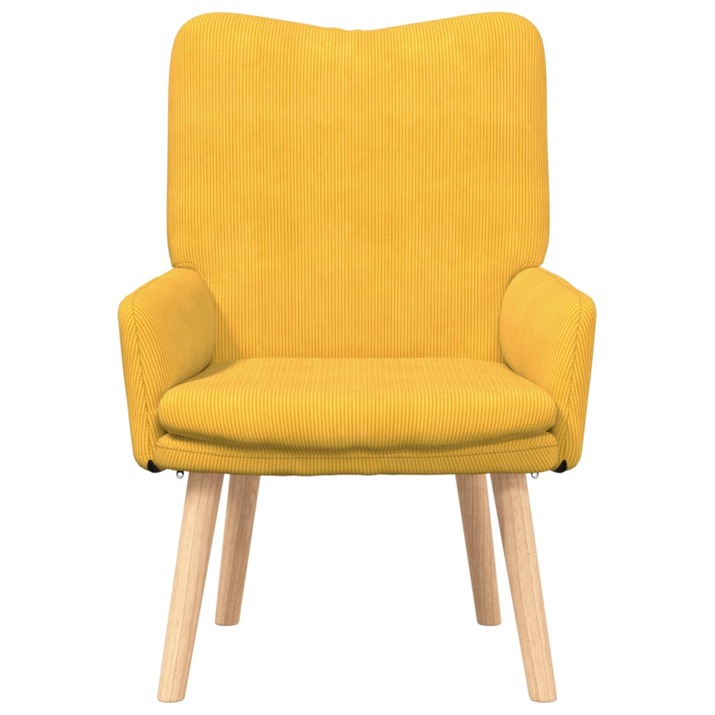 Poltrona Rilassante  in Corduroy Giallo Chiaro