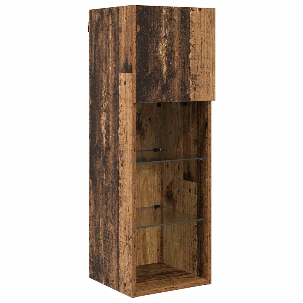Unità per TV a Muro 5 pcs Rovere Nero Legno multistrato