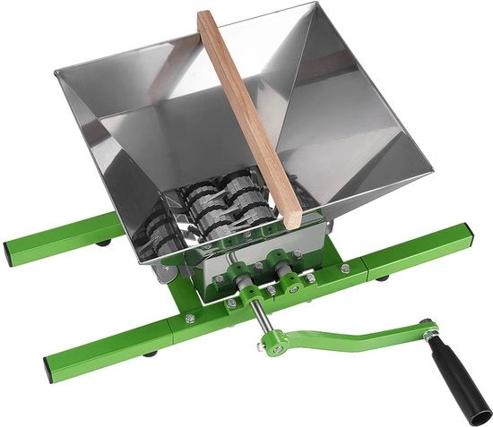 Fruttaspagnaccia Manuale - Capacità 7 L - Costruzione in Acciaio Inox - Per Uva e Sidro - Con Maniglione a Mano - Verde