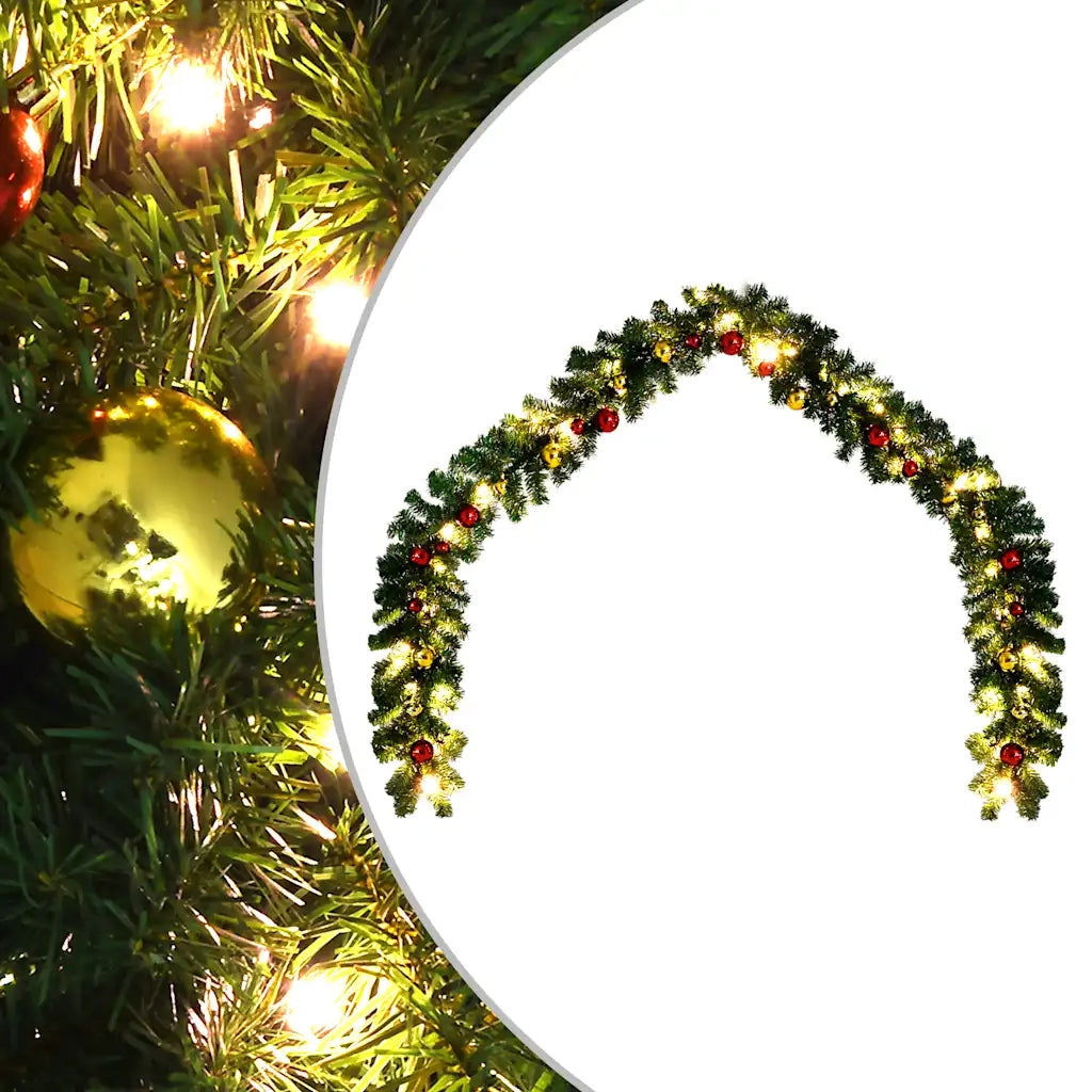 Ghirlanda di Natale Decorata con Palline e Luci a LED 10 m CFW6182934