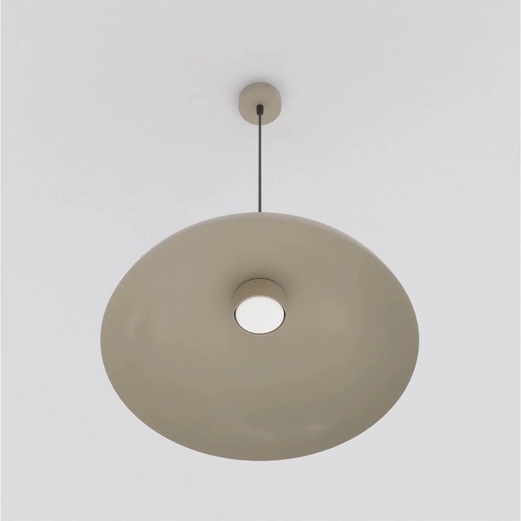 Lampada a sospensione Mega in acciaio moka beige