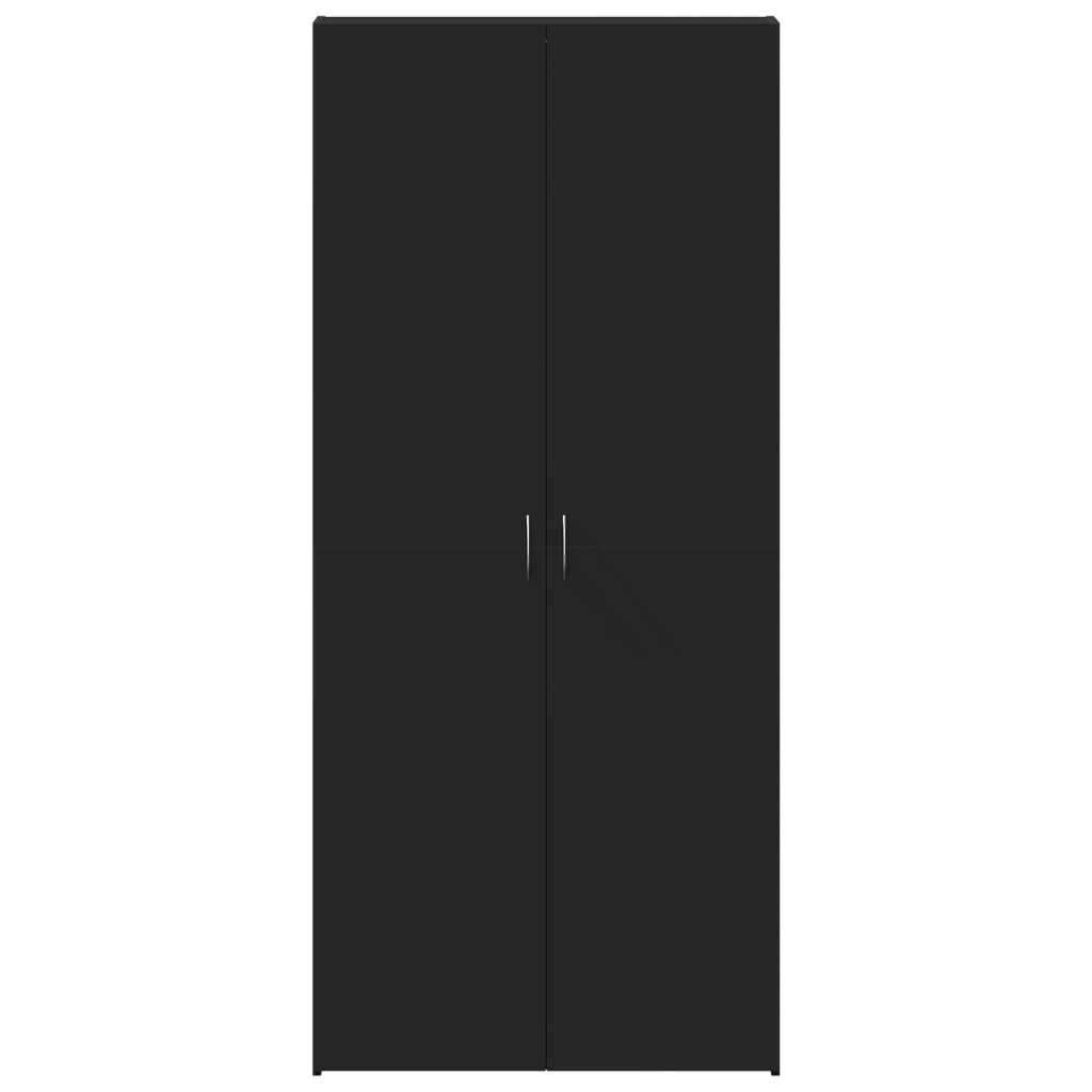 Mobile per scarpe Nero 80x35,5x180 cm in Legno Ingengnerizzato