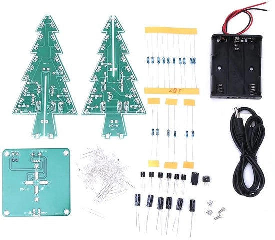 Decorazione di Natale elettronica 3D - 7 colori - Costruzione creativa per bambini - Ideale per le feste di Natale