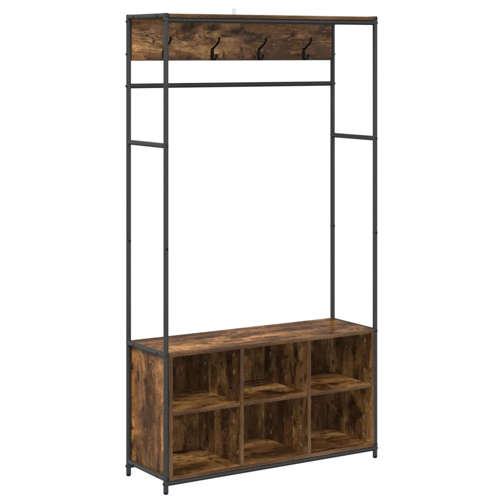 Appendiabiti con panca per scarpe Rovere Fumo 8012034