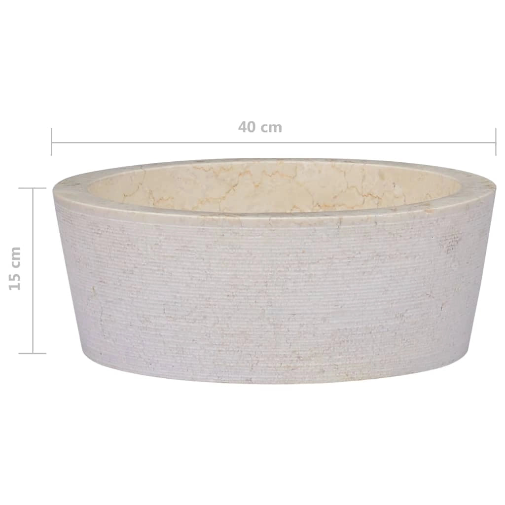 Lavandino da bagno lavabo da appoggio lavabo da WC lavabo da bagno lavabo da interno diametro 40x15 cm marmo crema 02_0002821