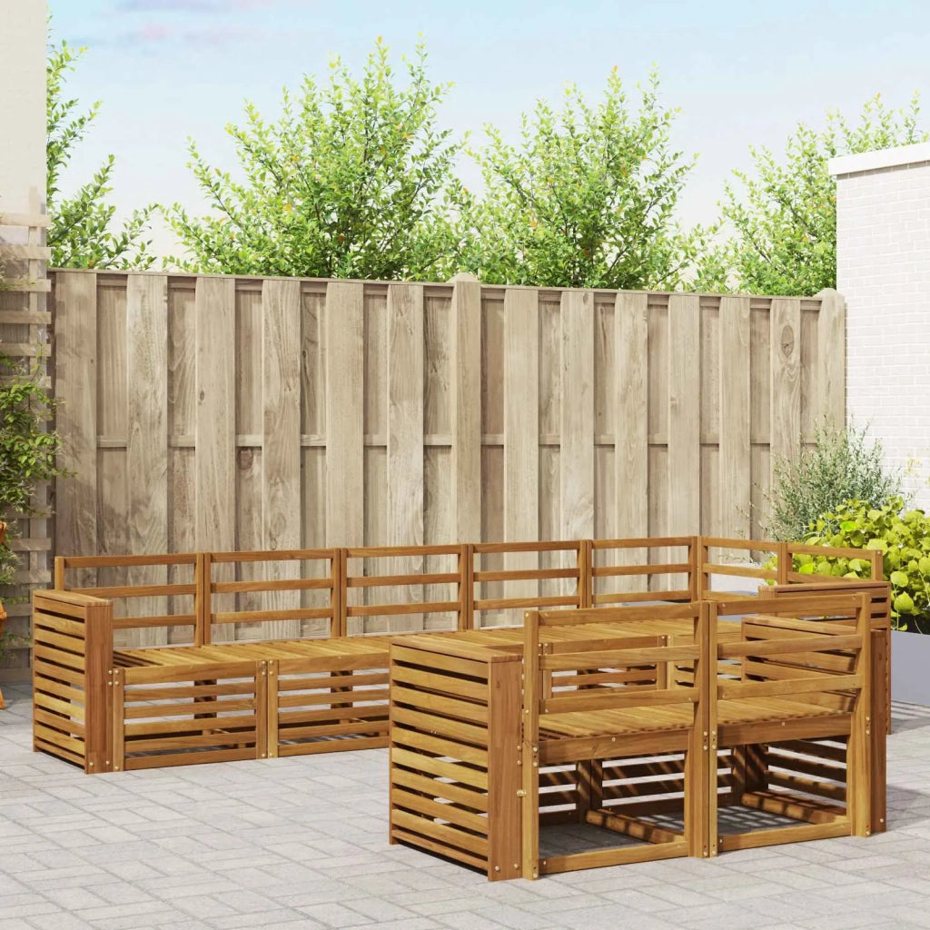 Set divani 8 pcs Naturale Legno di Acacia Massello