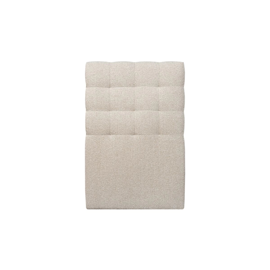 Testiera in tessuto bouclé beige chiaro imbottita L90 cm
