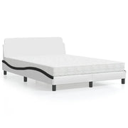Letto con Materasso Dover Nero e Bianco 120x200 cm in Similpelle 3208383