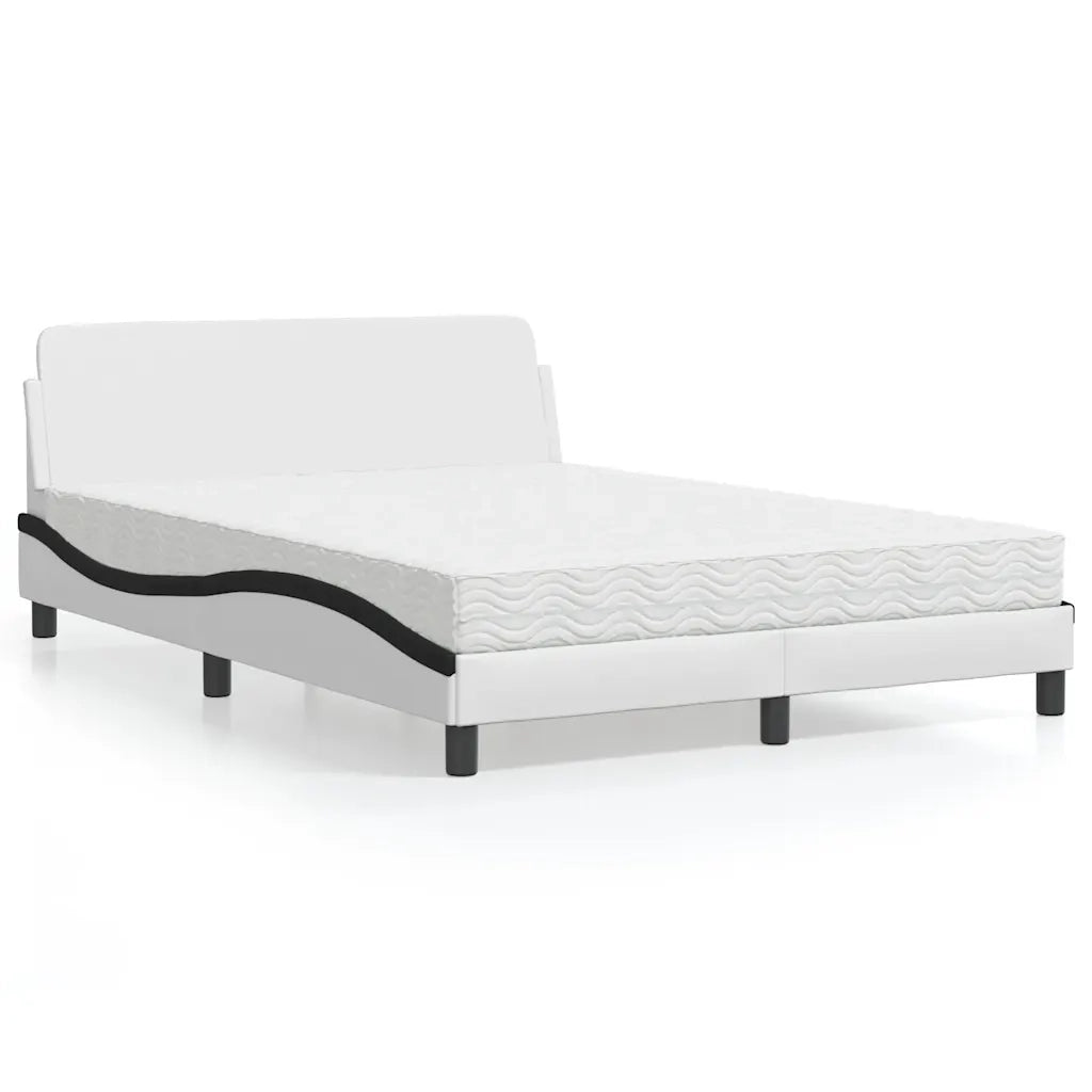 Letto con Materasso Dover Nero e Bianco 120x200 cm in Similpelle 3208383