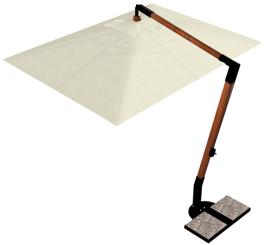 Ombrellone da Giardino Decentrato 2,5x3,5m in Legno Telo in Acrilico Danieli Tokio Ecrù