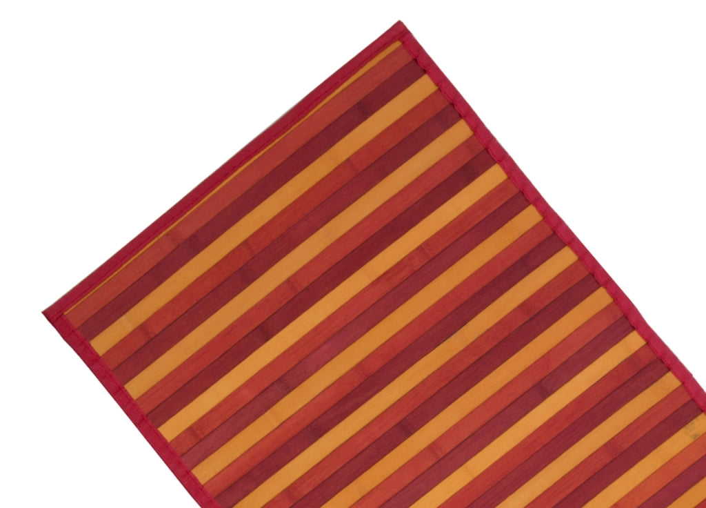 Tappeto Bamboo Degradè In Varie Colorazioni - 50x290 cm - Rosso