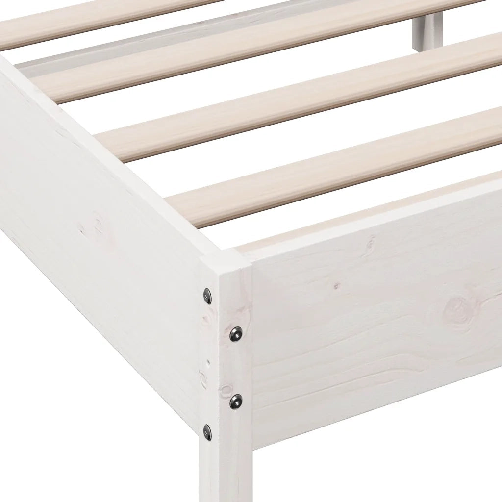 Letto senza Materasso Bianco 140x200 cm Legno Massello di Pino 842647