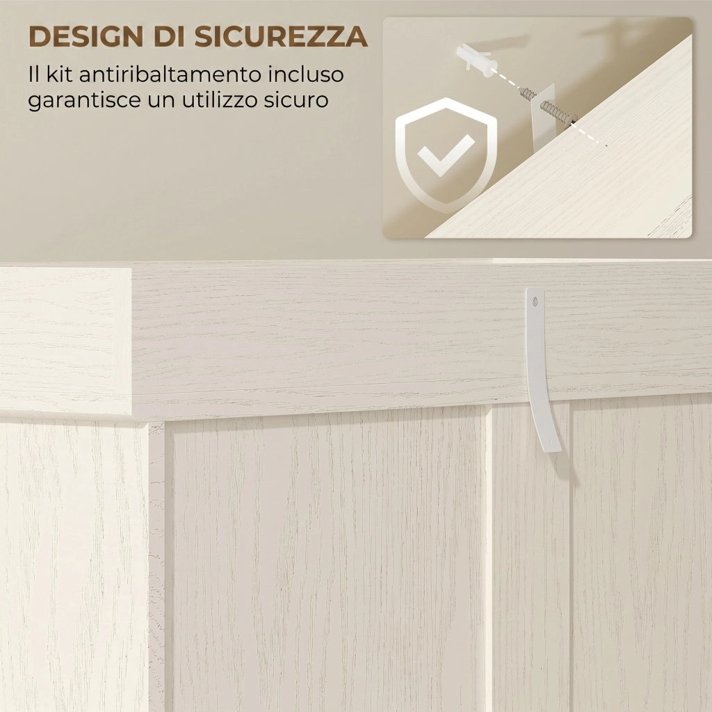 Credenza Cucina con Ante e Cassetto ¨C Zephmum ¨C Bianco 80x35x180cm