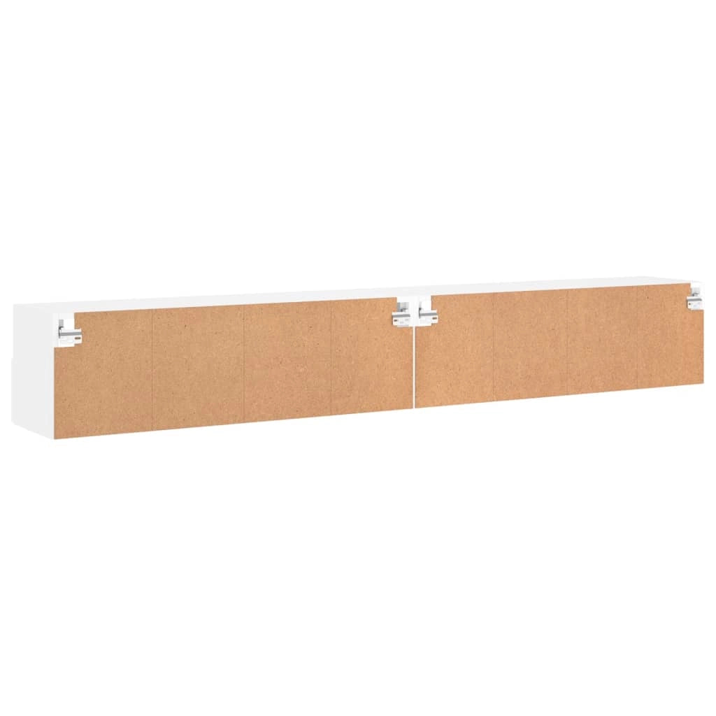Mobile TV multimediale da parete mensola TV mobile TV credenza per sala da pranzo soggiorno camera da letto 2 pezzi 100 x 30 x 30 cm legno ingegnerizzato bianco 02_0028897