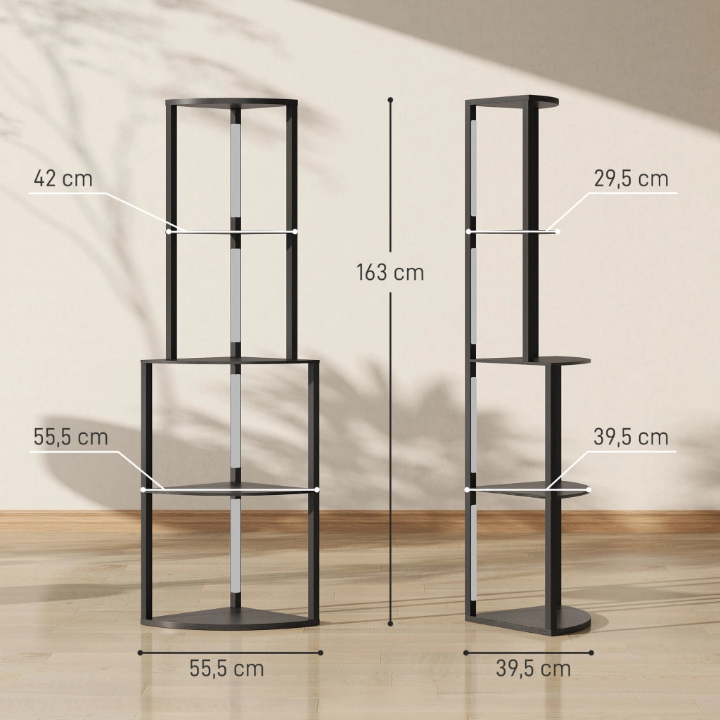 Lampada da terra con ripiani ¨C zephmum ¨C nero 55.5x39.5x163 cm
