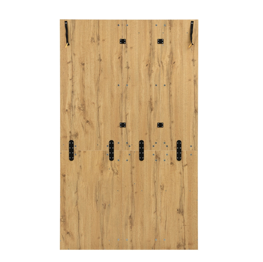 Mobile da ingresso con specchio 110x37x185，5 cm in MDF naturale e nero