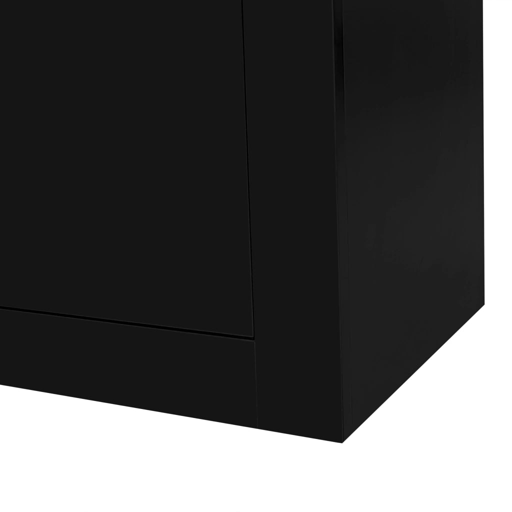Mobile TV lucido nero 160¡Á35¡Á60 cm con 3 vani aperti, 2 ante, 2 cassetti e LED Bluetooth