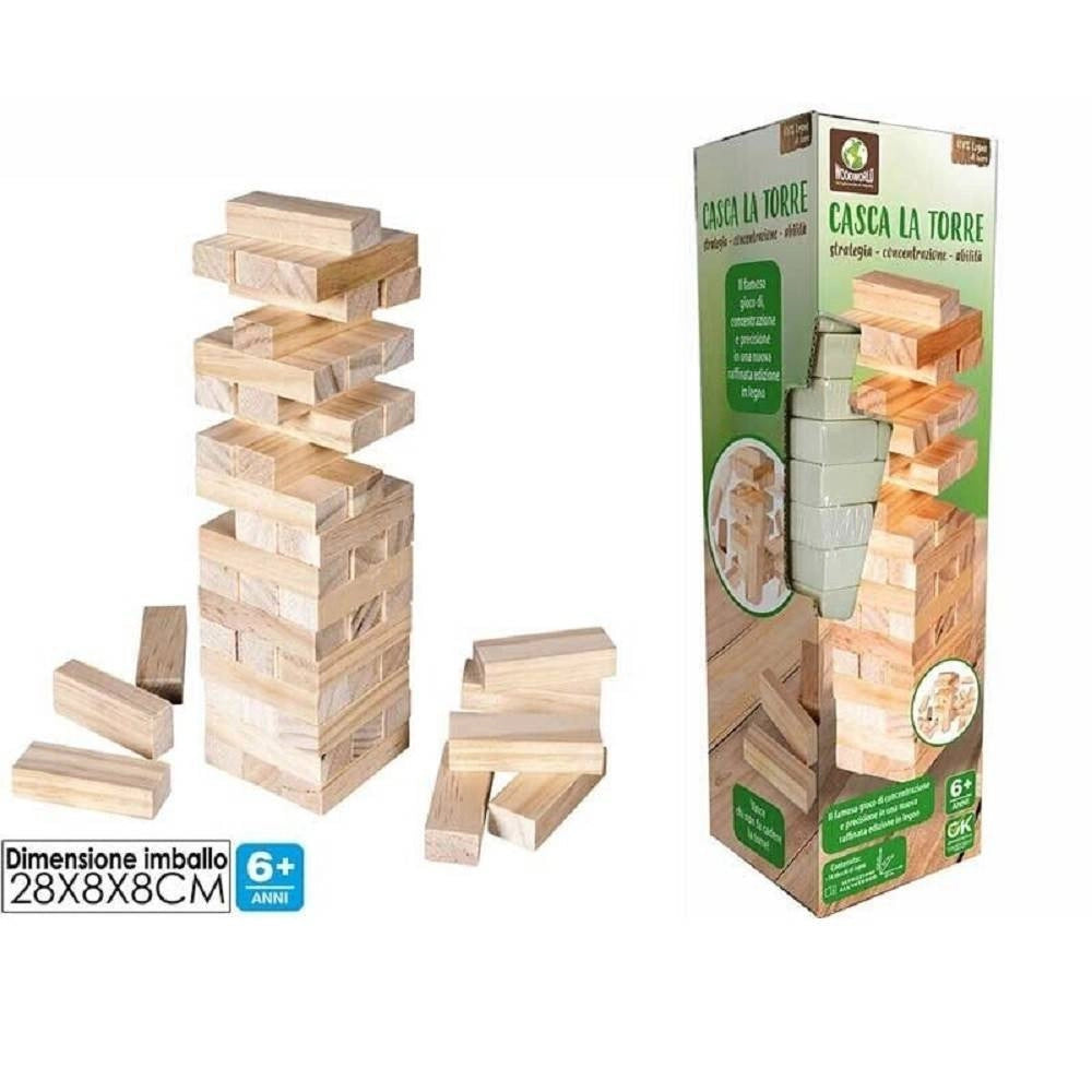Trade Shop - Casca La Torre 54 Pz In Legno Gioco Abilità Strategia Per Bambini Età 6+ 751900 -