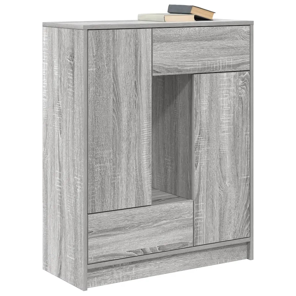 Credenza con Cassetti e Ante Grigio Sonoma 73x31x90 cm