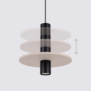 Lampada a sospensione PELTA 1 nero/beige