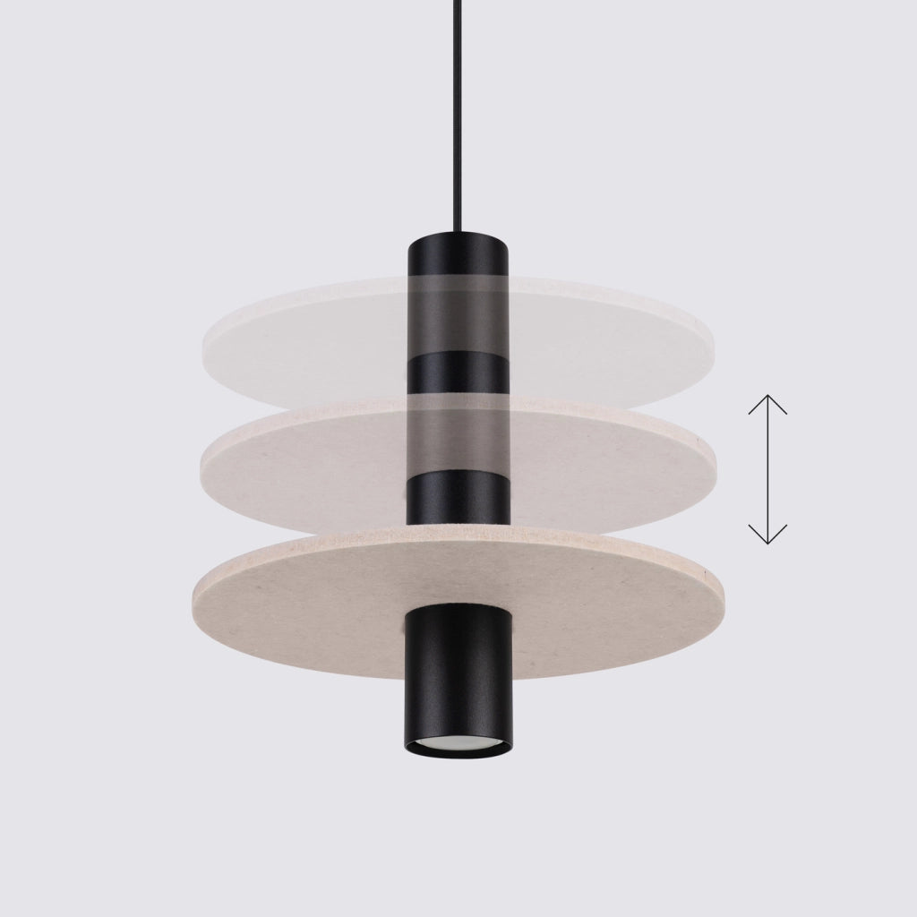Lampada a sospensione PELTA 1 nero/beige