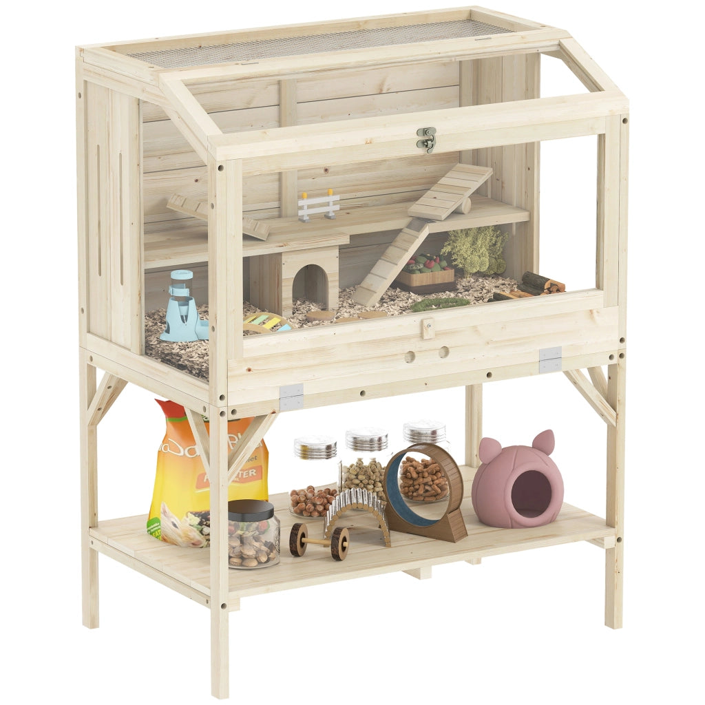 Gabbia per criceti in legno a 2 livelli con ripiani ¨C zephmum ¨C 84x53x110 cm