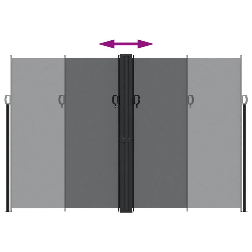 Tenda da Sole Laterale Retrattile Nera 220x600 cm 4004669