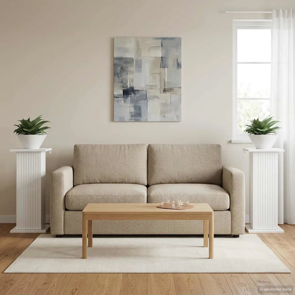 Supporto per piante 2 pcs Bianco Lucido 30,5 x 30 x 60,5 cm 899789