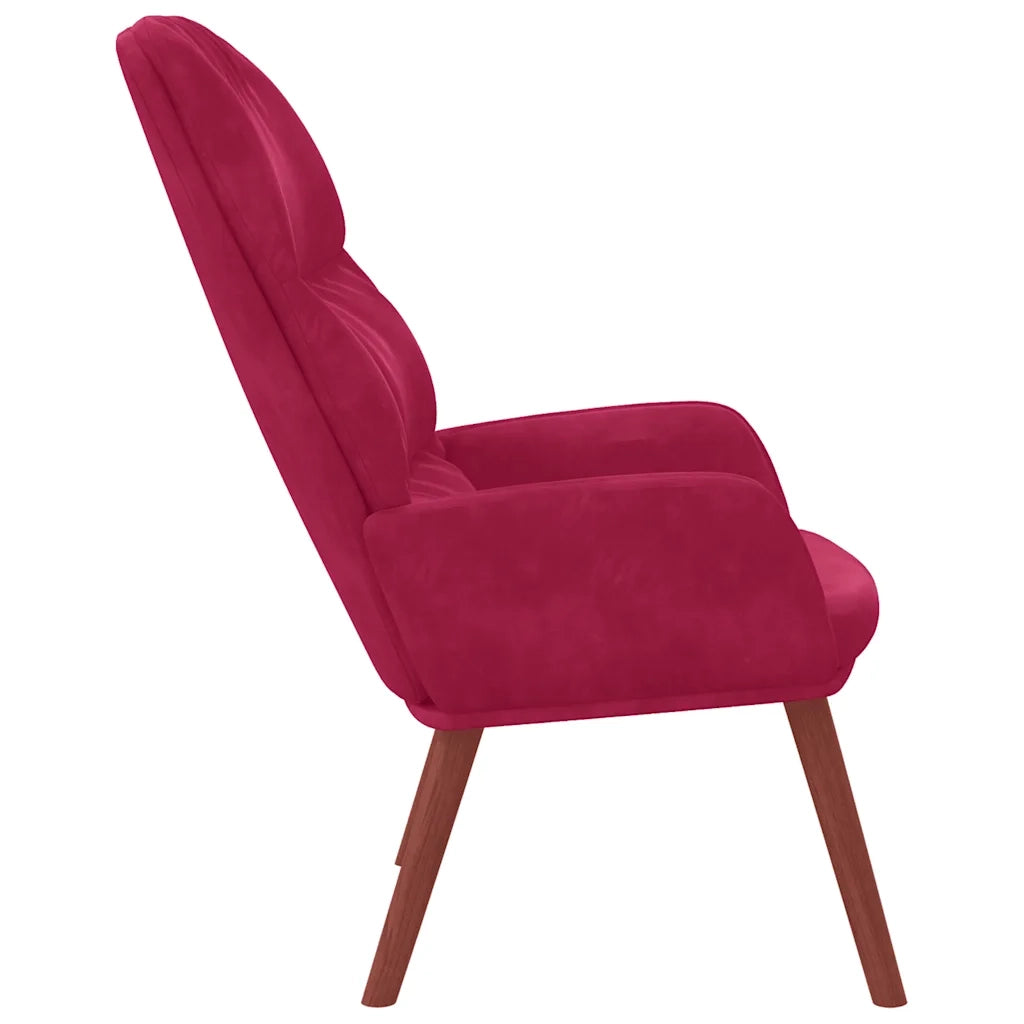 Sedia Relax Rosso Vino in Velluto
