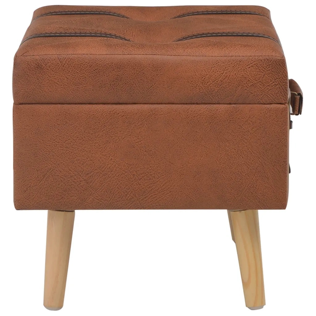 Sgabello con Contenitore 40 cm in Similpelle Tanno cod mxl 50350