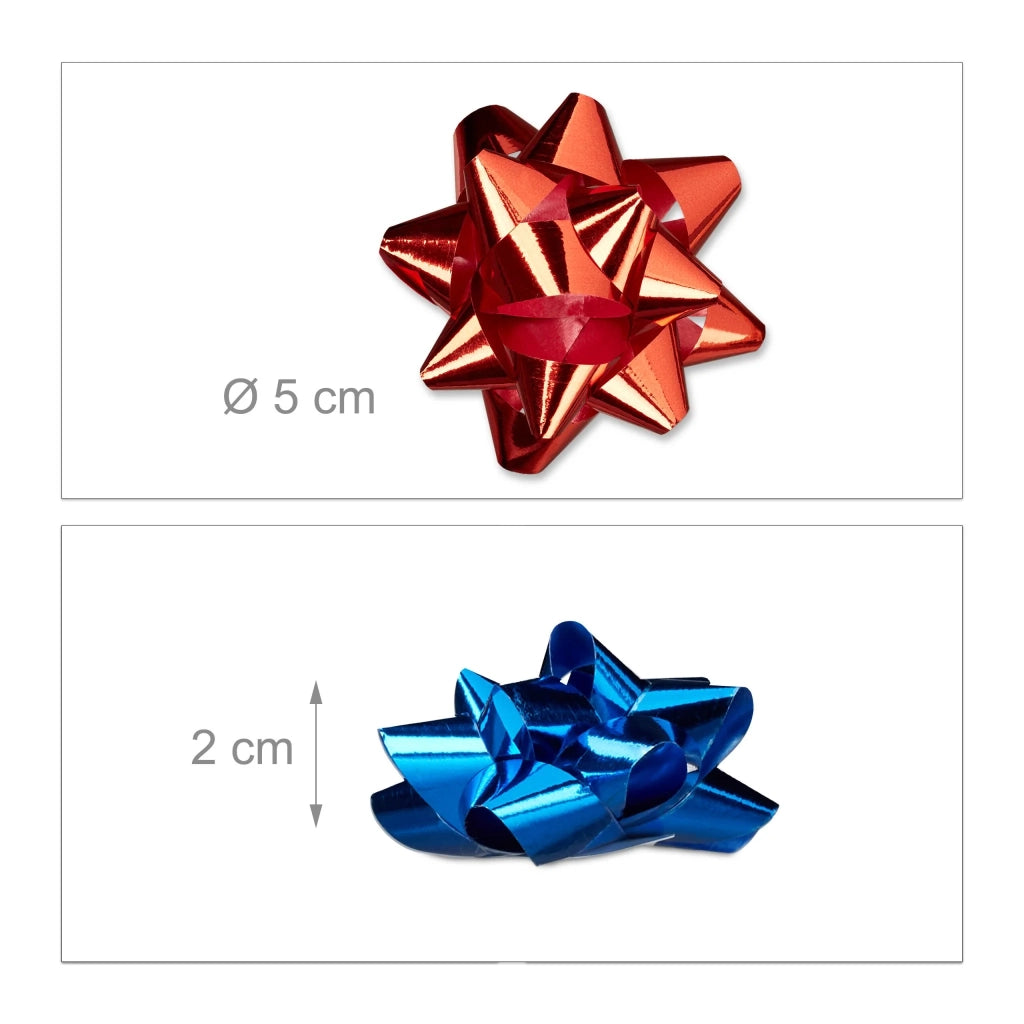 Lotto di 200 fiocchi regalo colorati decorativi per confezioni e fai da te 2 x 5 x 5 cm in polipropilene rosso 13_0014965