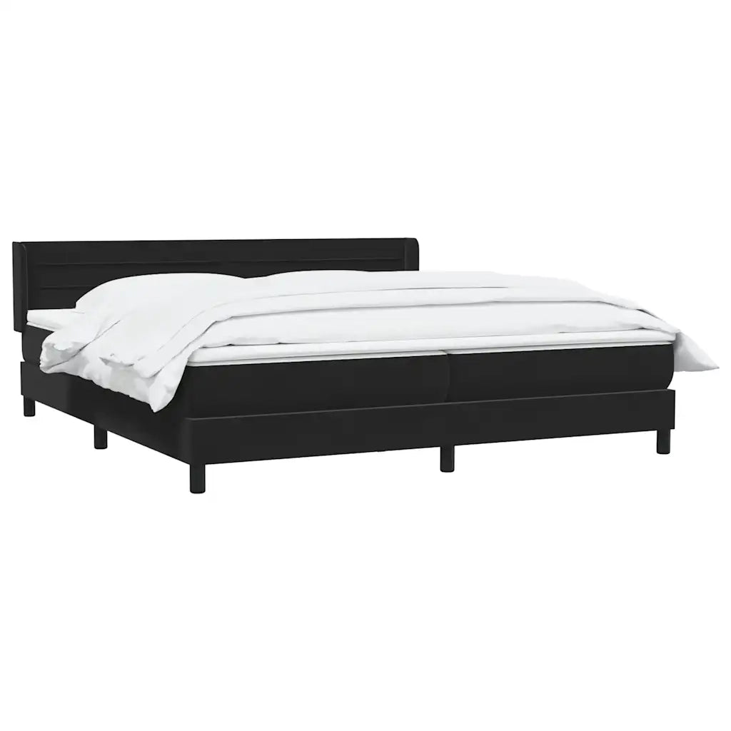 Giroletto a Molle con Materasso Nero 200x220 cm in Velluto 3318257