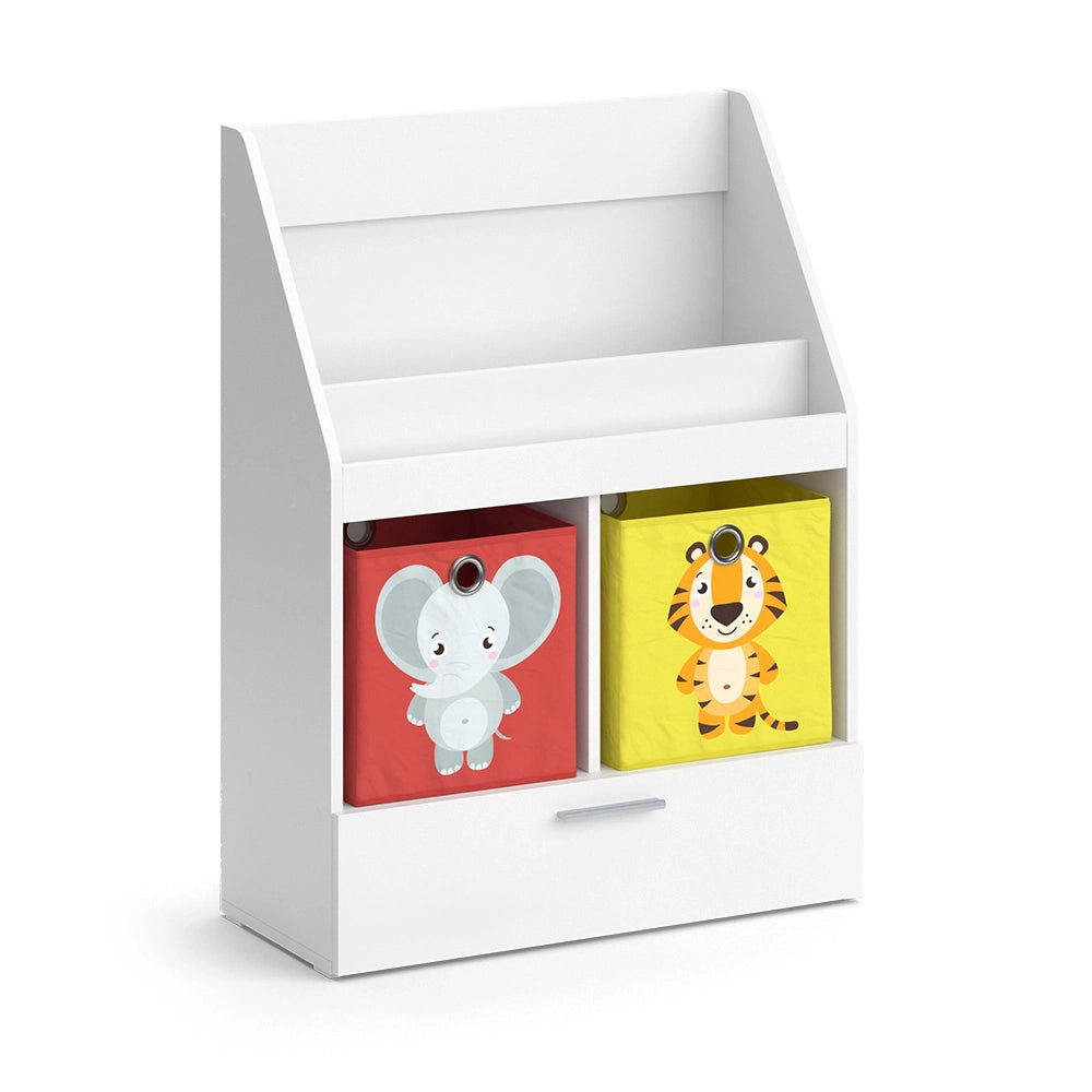 Vicco Libreria bambini Bianco 31.2 x 96.2 cm con cassetto e 2 scatole pieghevoli opt.5