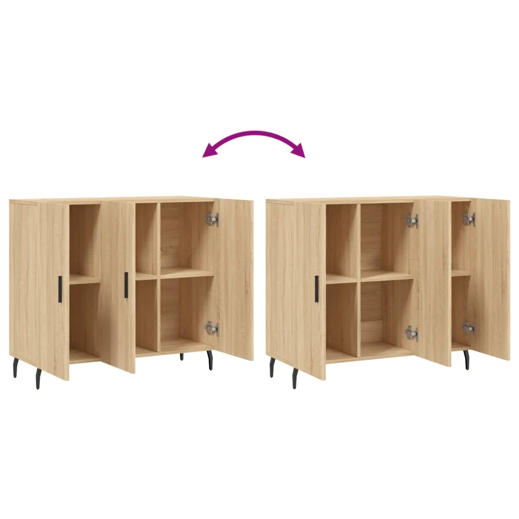 Credenza Rovere Sonoma 90x34x80 cm in Legno Multistrato 828127