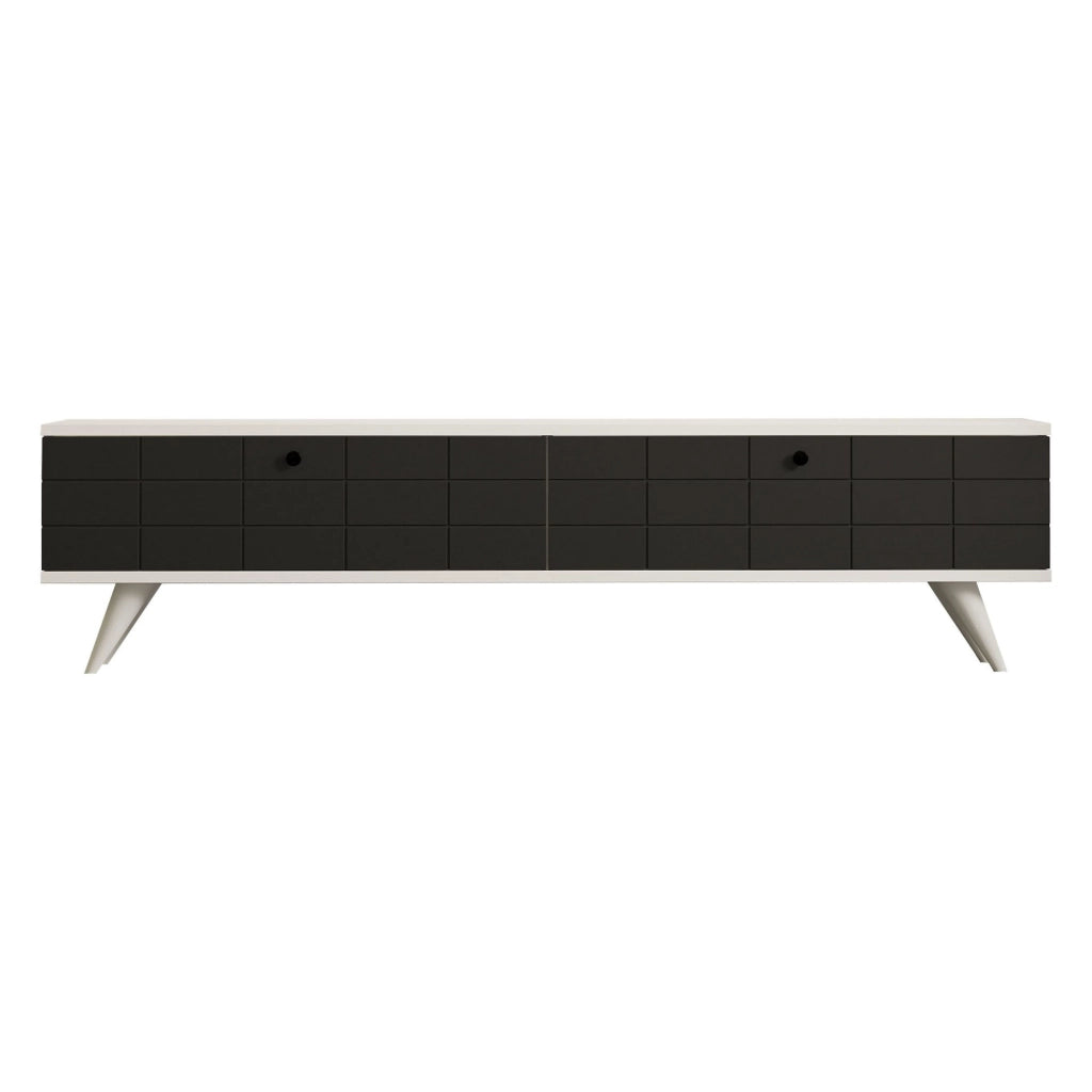 Tresana, Mobile Porta tv 2 Ante, 160x25x35h cm Nero Antracite