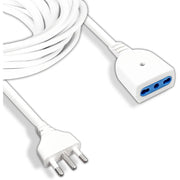 Trade Shop - Cavo Prolunga Elettrica Da 10 Mt Con Spina Da 16a Presa Bipasso 10a 16a Bianco -