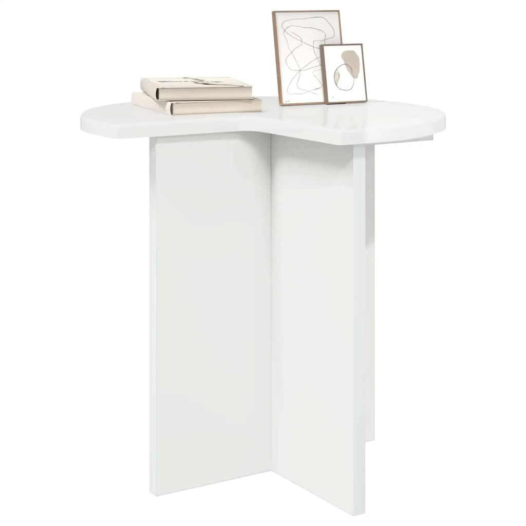 Tavolo laterale 2 pcs Bianco Lucido Ø 39 x 38 cm