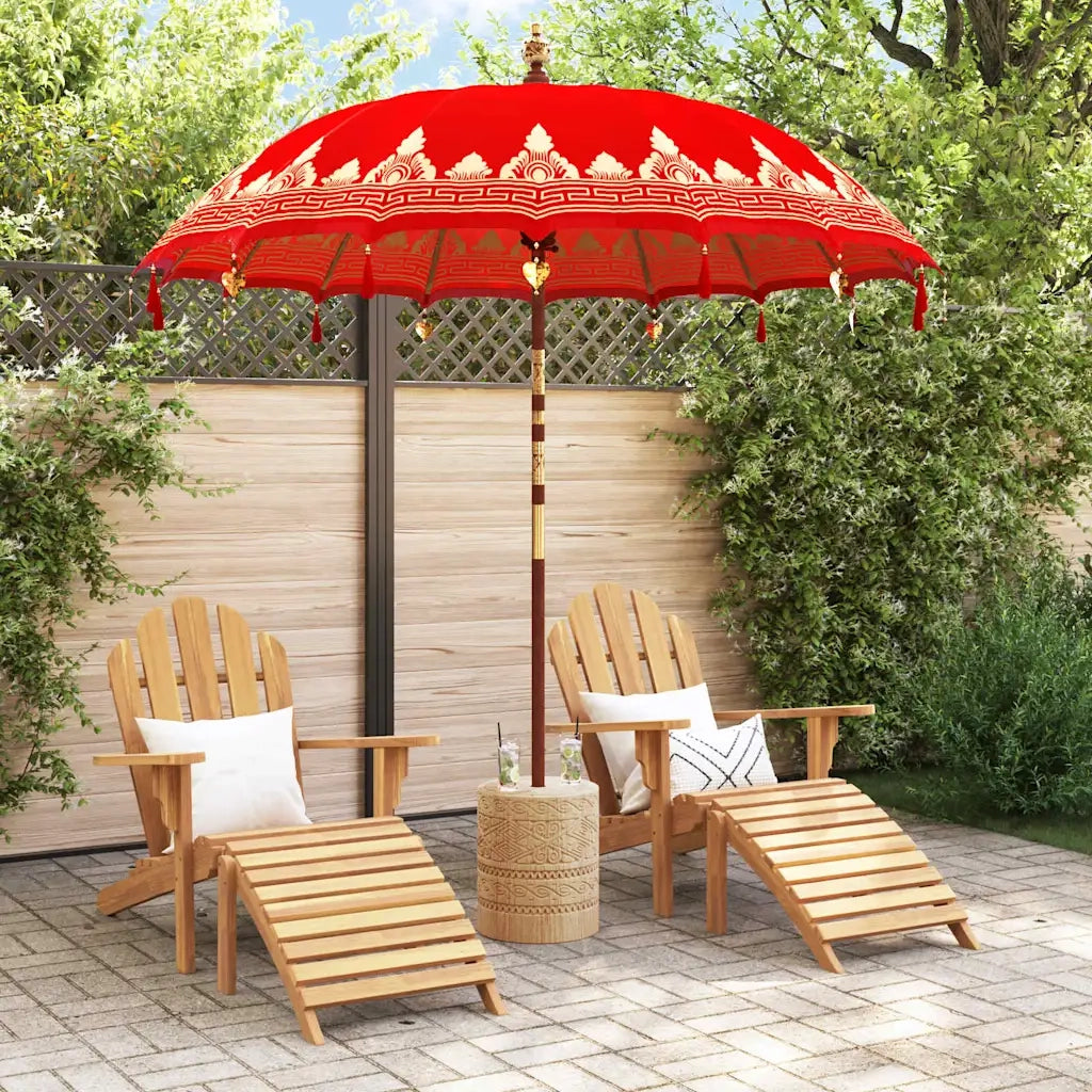 vidaXL Parasol Balinese Rosso (210-220) x 260 cm
