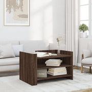 Tavolino da Salotto-Tavolino da soggiorno-Tavolo Rovere Marrone 80x50x50cm Legno Multistrato 683607