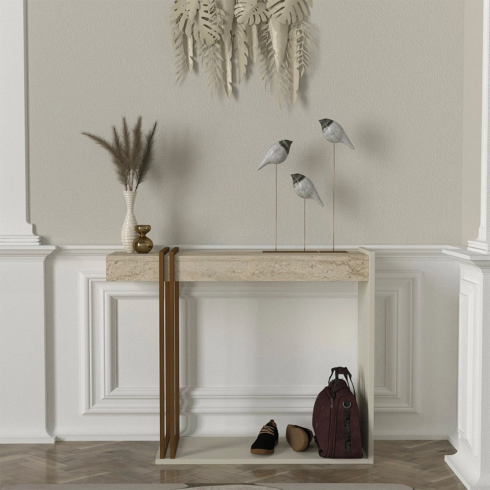Consolle Ingresso Desca Travertino e Cashmere – Design Moderno Salvaspazio