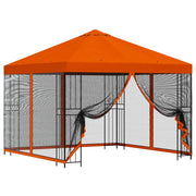 Gazebo | Pergolato da giardino con pareti laterali 3 x 3 m Arancione