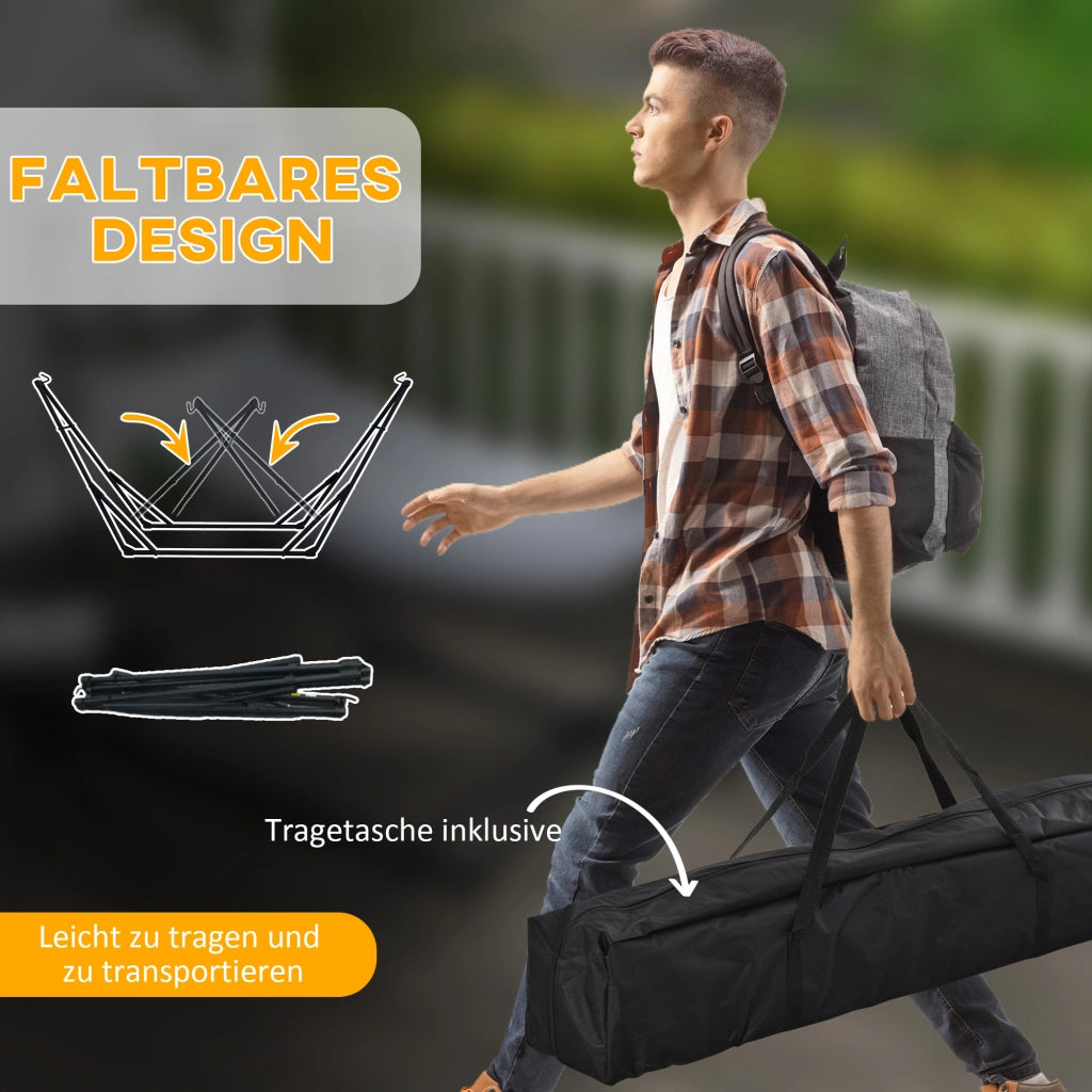 Hangmat Set con Amaca ¨C Zephmum ¨C 263x89x100 cm, Nero e Bianco