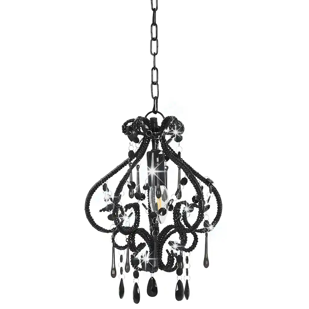 Lampadario con Perle Nero Rotondo E14 CFW1198499